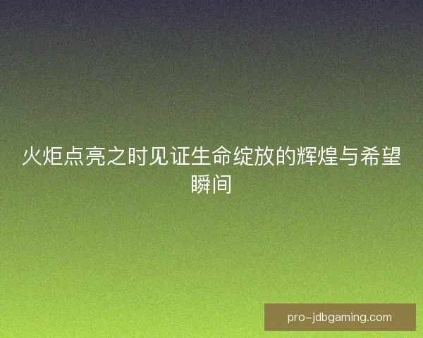 火炬点亮之时见证生命绽放的辉煌与希望瞬间